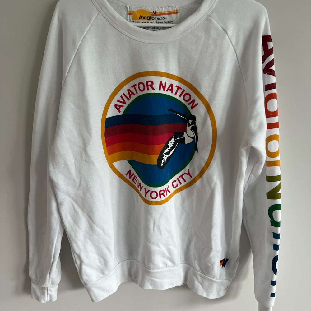 Aviator Nation White Sweatshirt